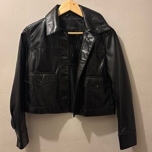 Vegan leather jacket. banana republic. Black size XS NWT